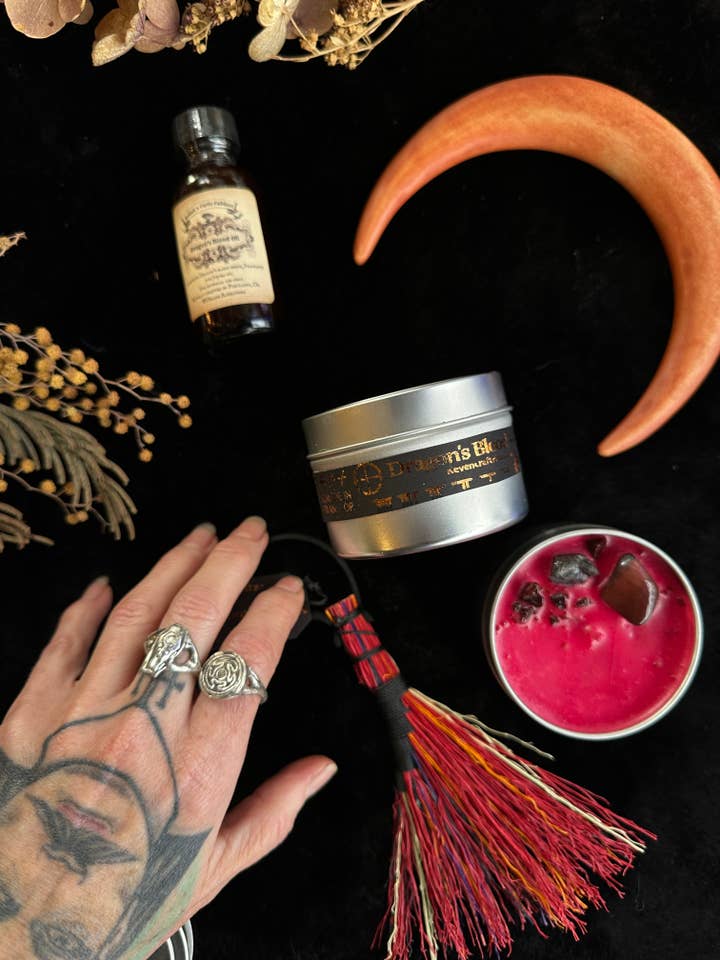 Dragon's Blood + Garnet - Vegan Soy Travel Candle for wholesale by Keven Craft Rituals LLC