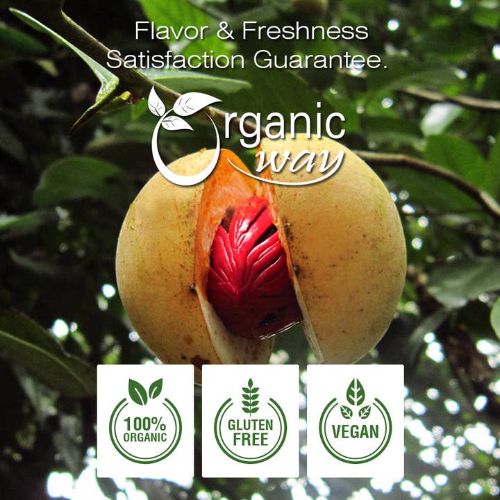 Organic Way LLC - Vente Épices séchées - Muscade moulue premium coupée et tamisée (Myristica fragrans) - Digestion saine | Certifié casher | Sans OGM et sans gluten | Certifié USDA | Origine - Sri Lanka9