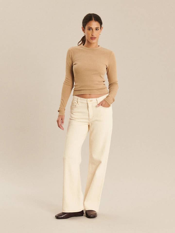 ROMY DENIM 3D ECRU - JEANS DRITTI LARGHI per la vendita all'ingrosso da parte di LABDIP