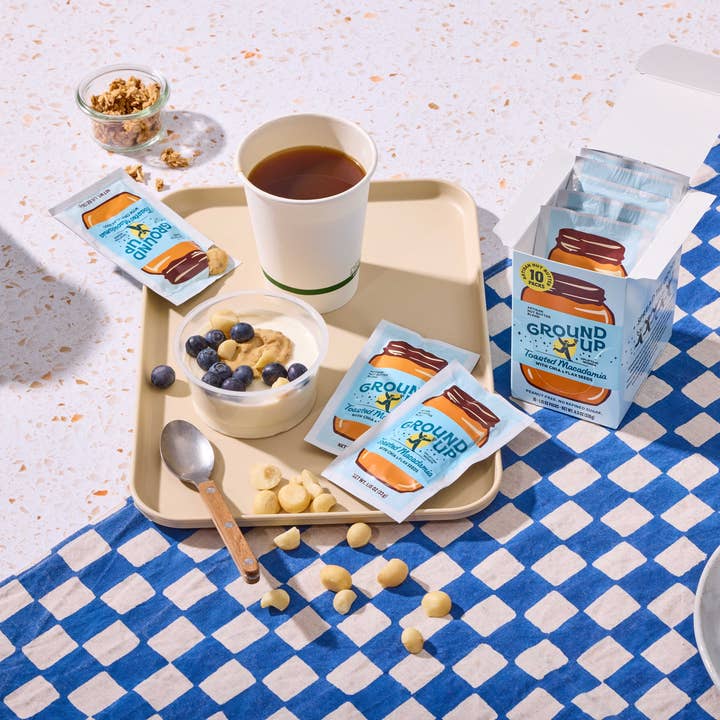 Ground Up - Wholesale Nut Butter - Toasted Macadamia Nut Squeeze Packs (Caddy of 10)
