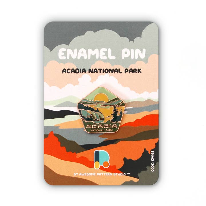 Emaljpin - Acadia National Park. Märke, Slipsnål för wholesale av Awesome Pattern Studio