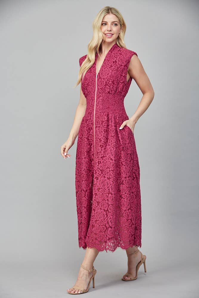 FATE - Wholesale Dress - Women's - FRONT ZIP CLOSURE SLVL LACE DRESS FD34114 11