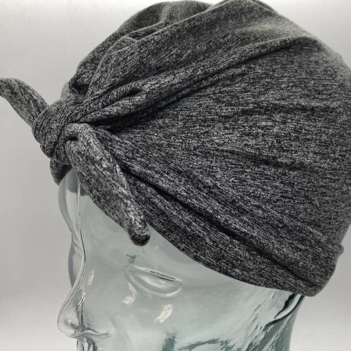 Child Heathered Charcoal Head Wrap for wholesale by Happy Badger Headbands LLC