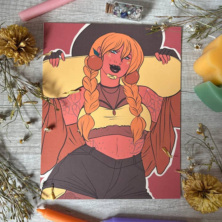 Impresión de Arte de Bruja Naranja - 8x10" y 5x7" para venta al por mayor de Rainbow Coven Designs