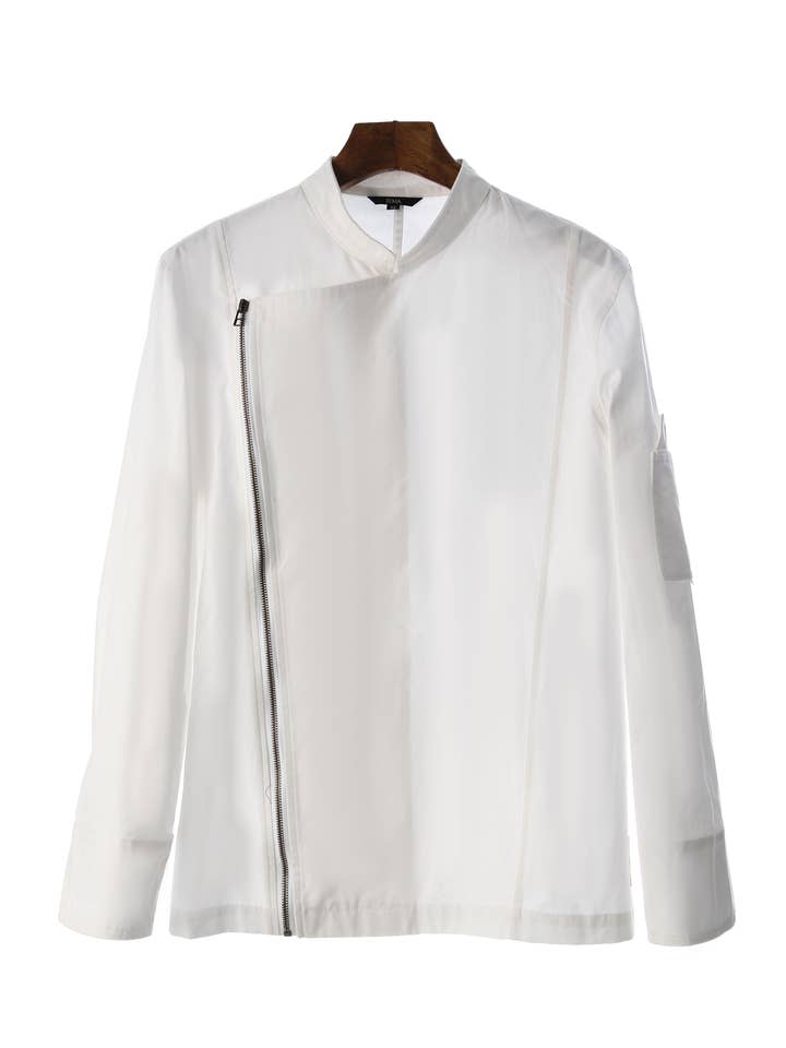 Jaqueta de gola mandarim com zíper angular por atacado de JUMA