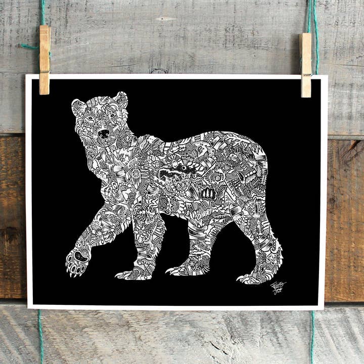 Impresión artística - Oso Polar Garabateado para venta al por mayor de FJ Creations