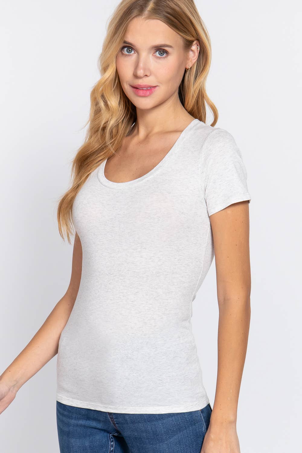 Active Basic | Active USA – Engroshandel T-shirt – til kvinder – Kortærmet top i bomuldstrikot med rund hals55