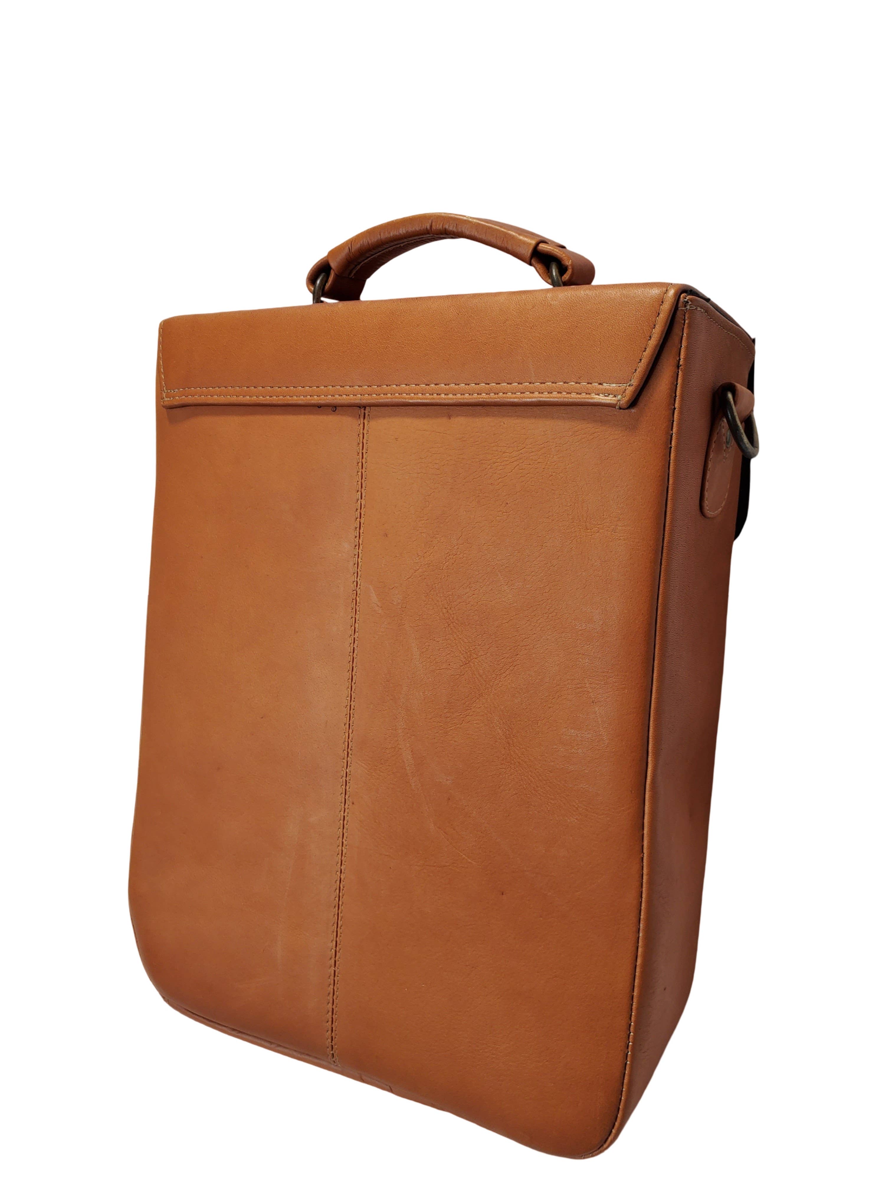 Charlie Leather – wholesale Tote bag – Unisex – Anacleto Large Double Wine Bottle Carrier3