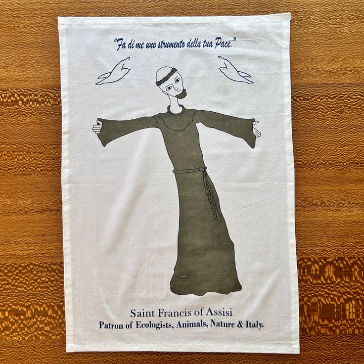 Torchon de prière de Saint François pour la vente par Jump That Moon