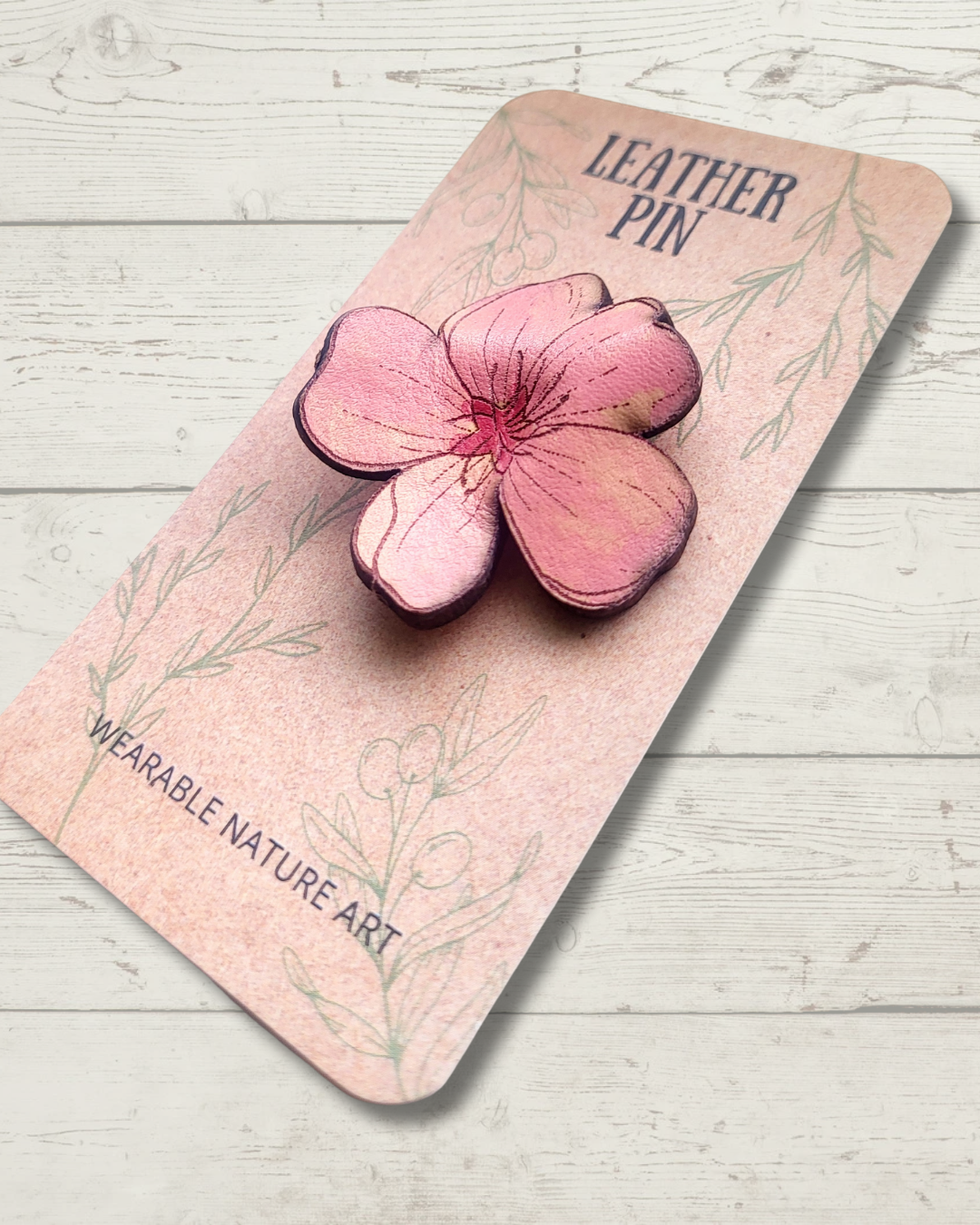 Wyrd & Witchy Art - Wholesale Brooch - Cherry Blossom Leather Pin0