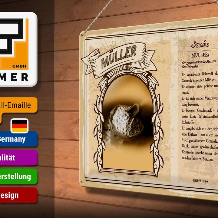 Femer - Wholesale Sign - Müller Meister des Grain Deco 40 x 30 cm Tin Sign Professions2