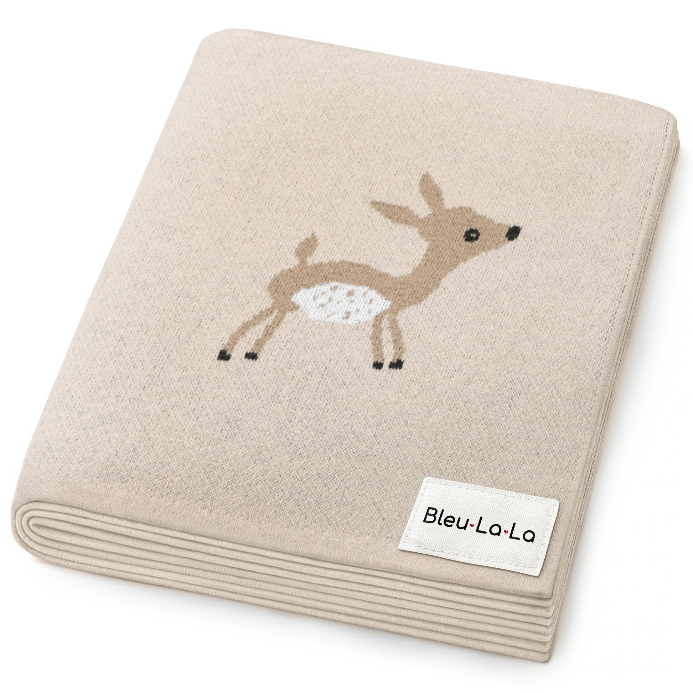 Bleu La La - Wholesale Swaddle - Baby - 100% Luxury Cotton Receiving Swaddle Baby Blanket - Deer0