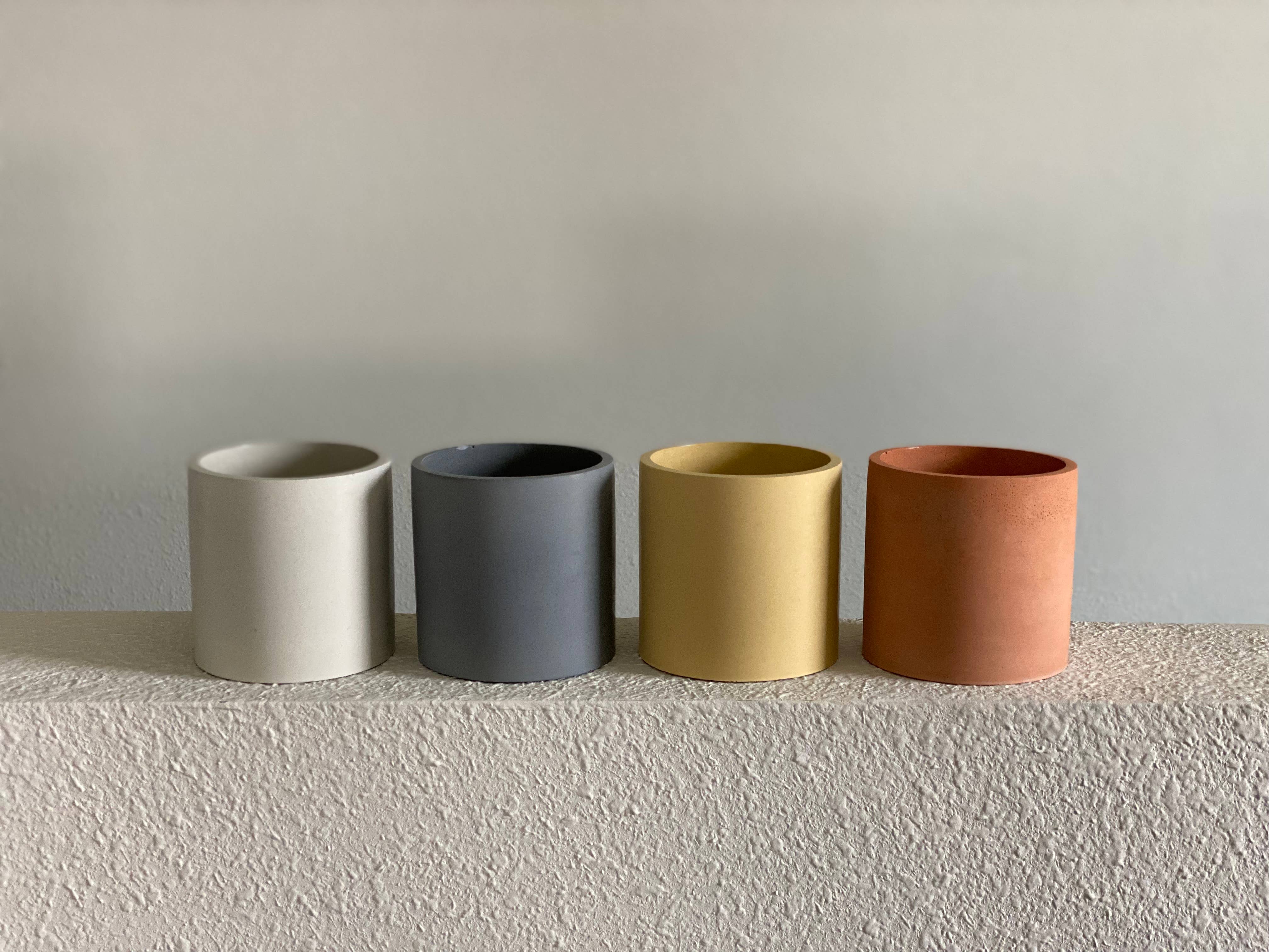 The Herban House LLC - Wholesale Candle Holder - Round Concrete Vessels - Empty2