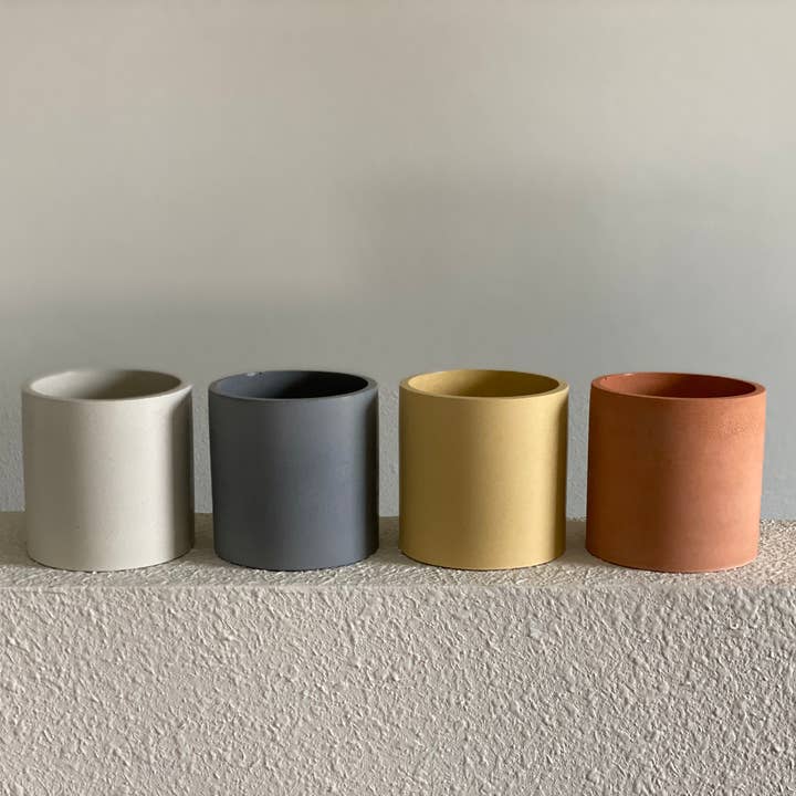 The Herban House LLC - Wholesale Candle Holder - (A) Round Concrete Vessels - Empty3