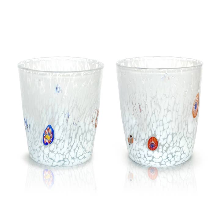 Mazzega Art & Design - Wholesale Drinking Glass/Cup - Handmade Blown Glass Goto Tumbler Glasses with Murrine Murano - The Colors of Murano - “Tumbler 350 ml. 2