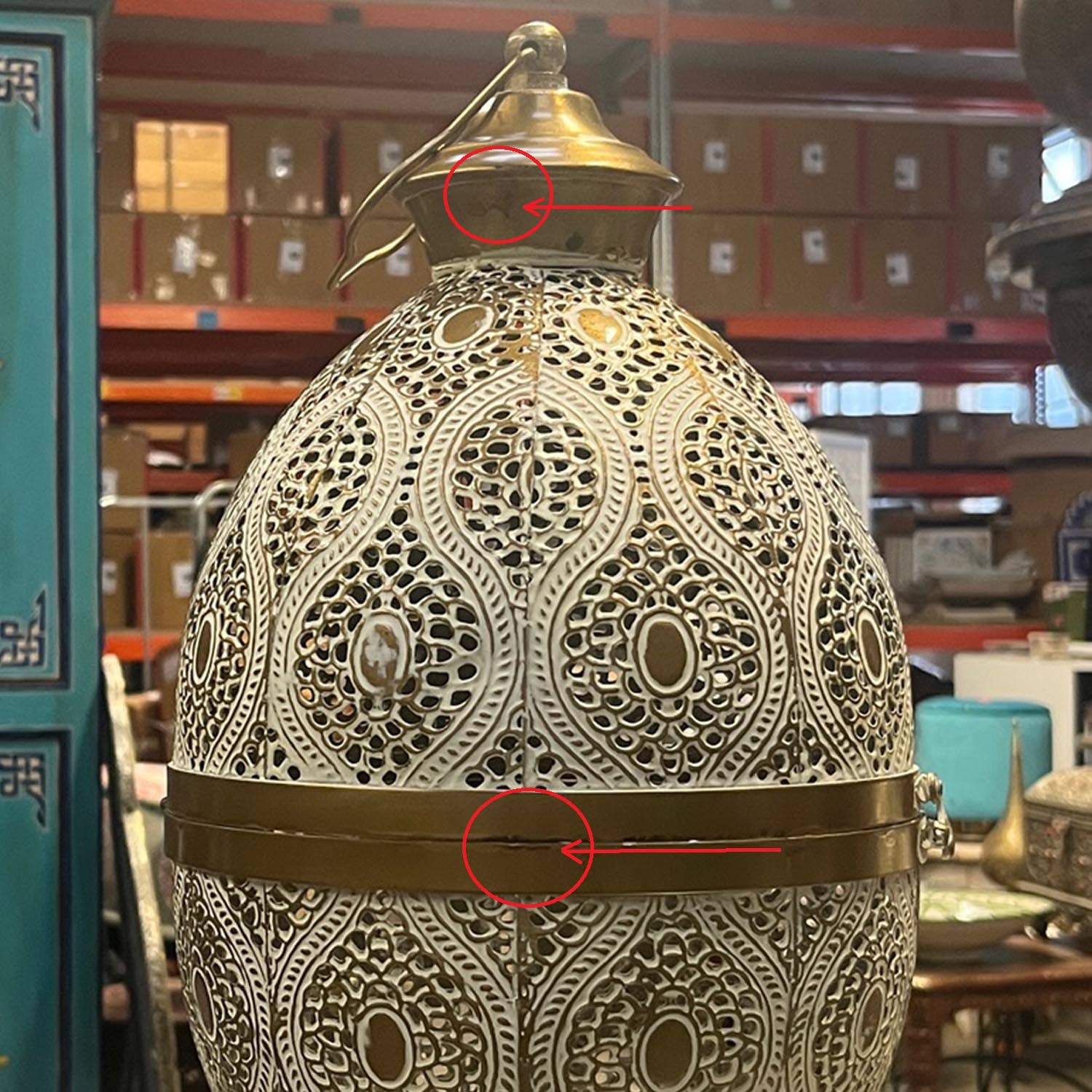 Casa Moro - Wholesale Lantern - Oriental Lantern Mila Set of 2 B-Ware Egg Shaped Lantern4