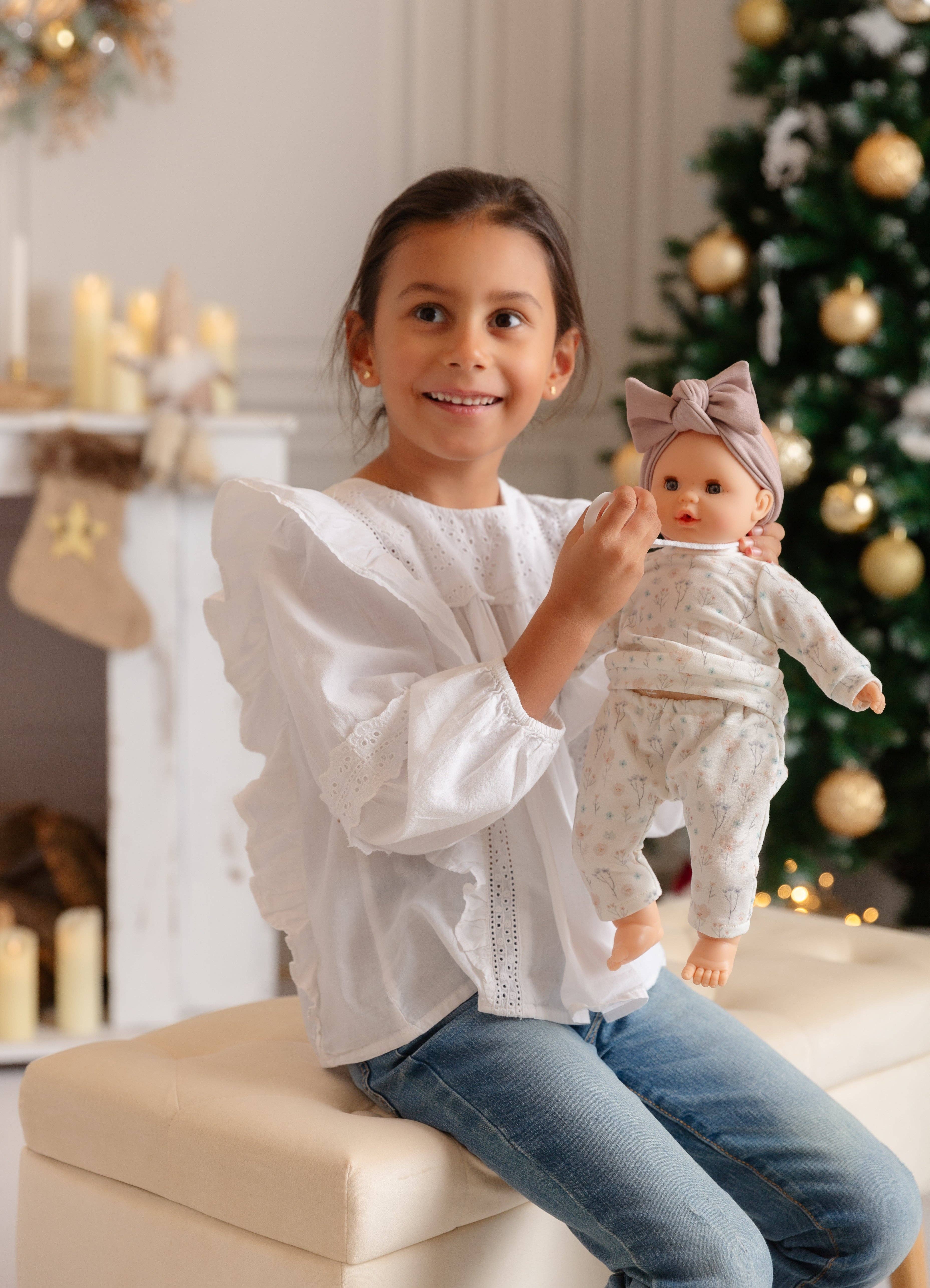 Shine on me Distribution - Vente Poupée – enfant - Poupée Alex & Sonia - Tenue florale et bandeau - Paola Reina1