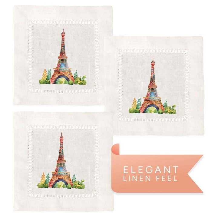 Jolitee - Wholesale Dinner & Cloth Napkin - Hemstitch Napkins - Eiffel Tower2