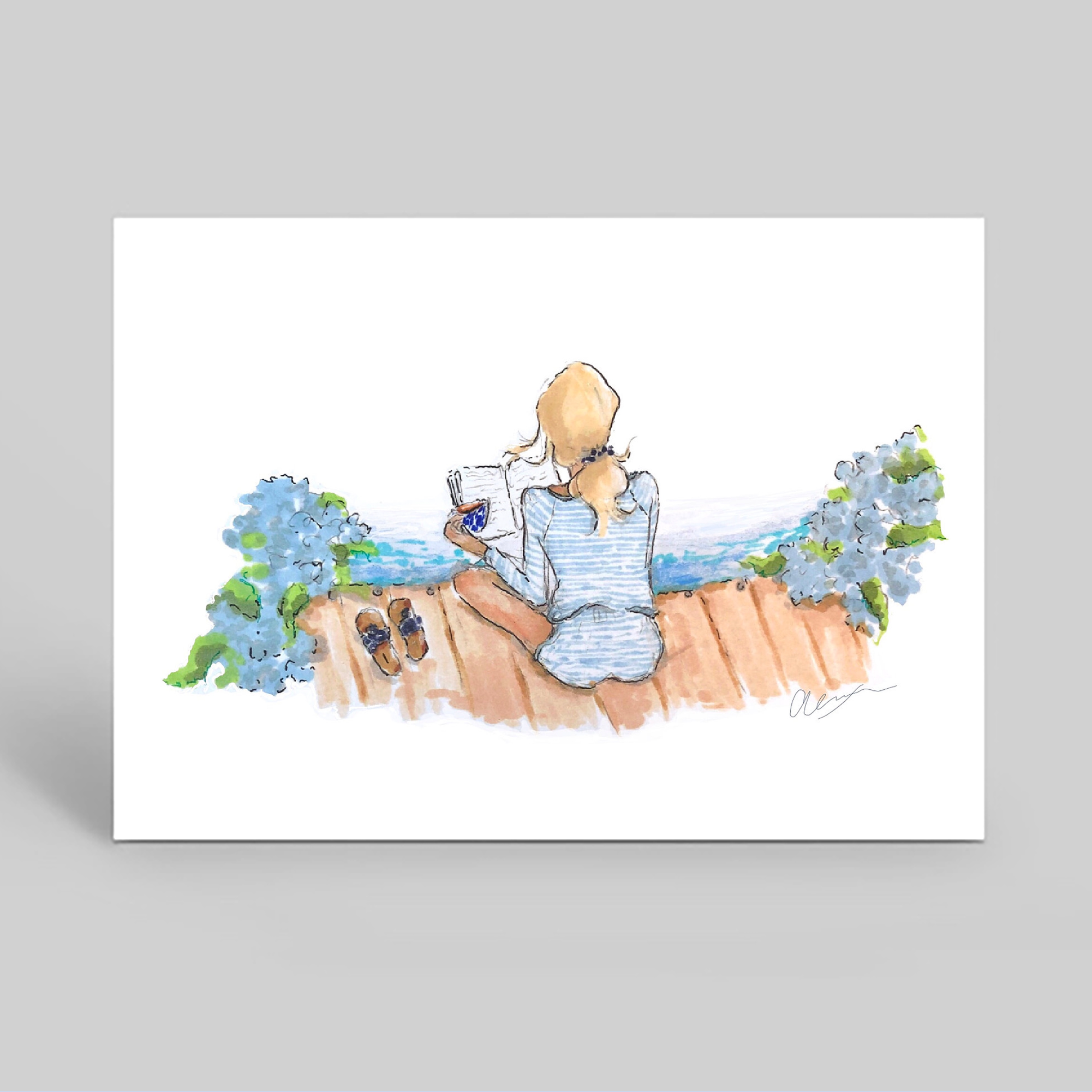 Count Your Smiles – wholesale Stationery/notecard set – Sitting on the dock of the bay stationery0