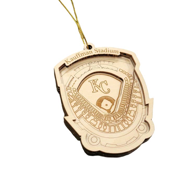 Kansas City Baseball Stadium 3D Ornament - Laser Cut for wholesale by LeRoy Woodworks