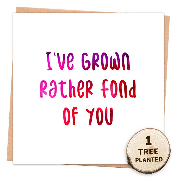 Eco Card + Plantable Seed Gift. Love Valentine. Rather Fond for wholesale by 1 Tree Cards
