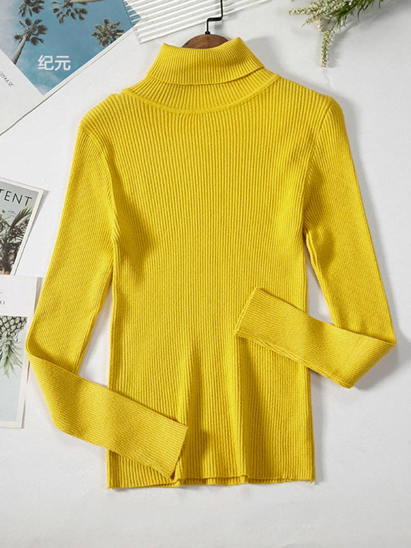 safistyle – wholesale Stickad topp - Dam – Klassisk ribbad turtleneck topp4