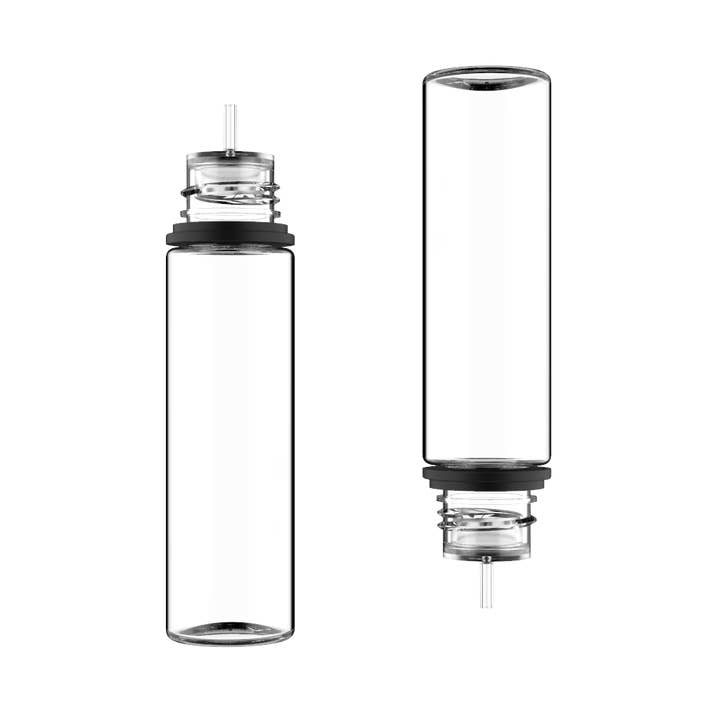 Copackr - Wholesale Travel Container - Chubby Gorilla 60ML Unicorn Bottle - Clear Bottle / Black Cap - V31