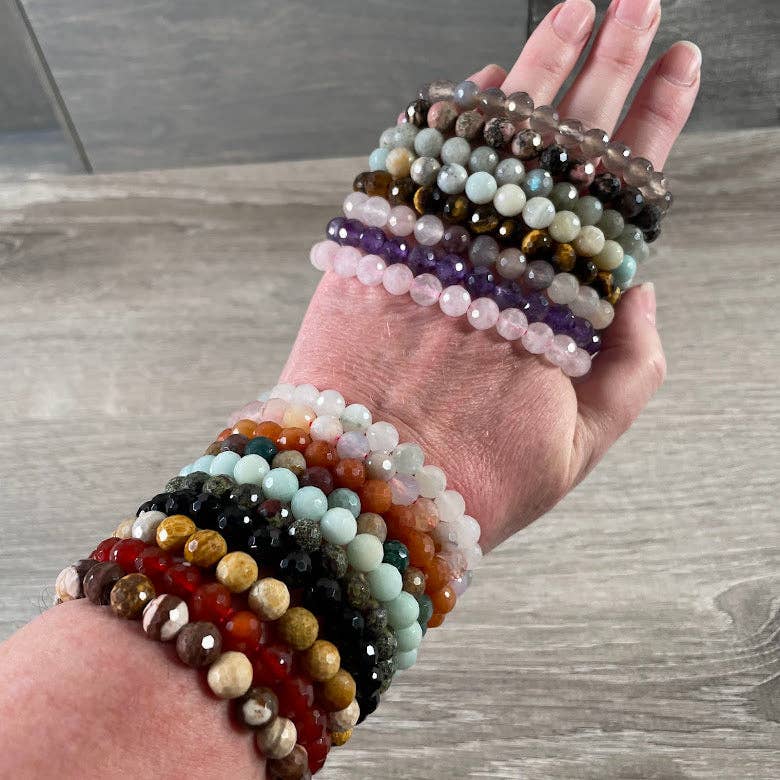Keystone Crystals - Wholesale Beaded Bracelet - Polyhedral Gemstone Bracelet 8mm  – Assorted Crystals for Retail and Gift Shops13