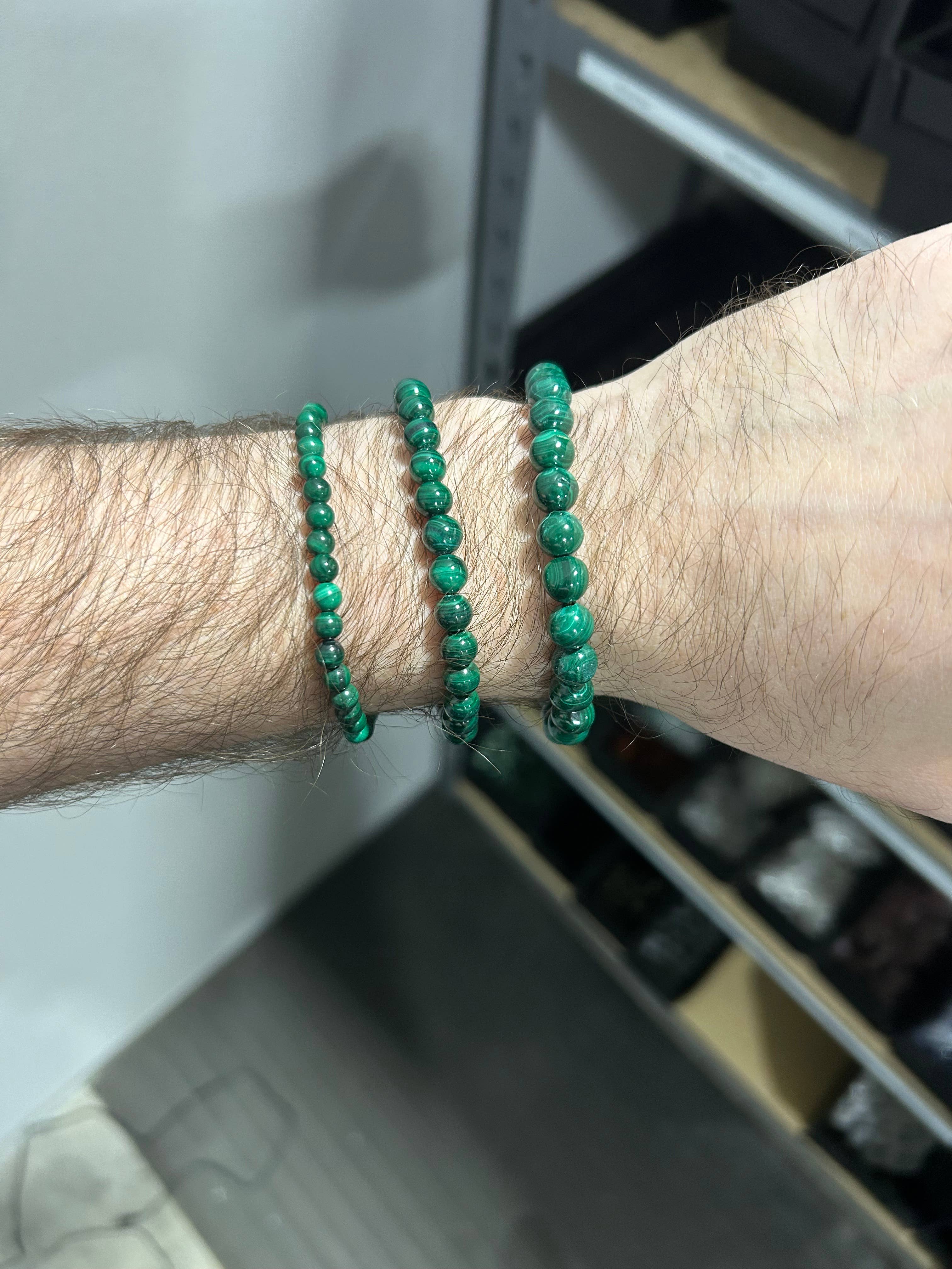 Pebble House - Wholesale Beaded Bracelet - Malachite Bracelet 4mm/6mm/8mm - Crystals & Stones6