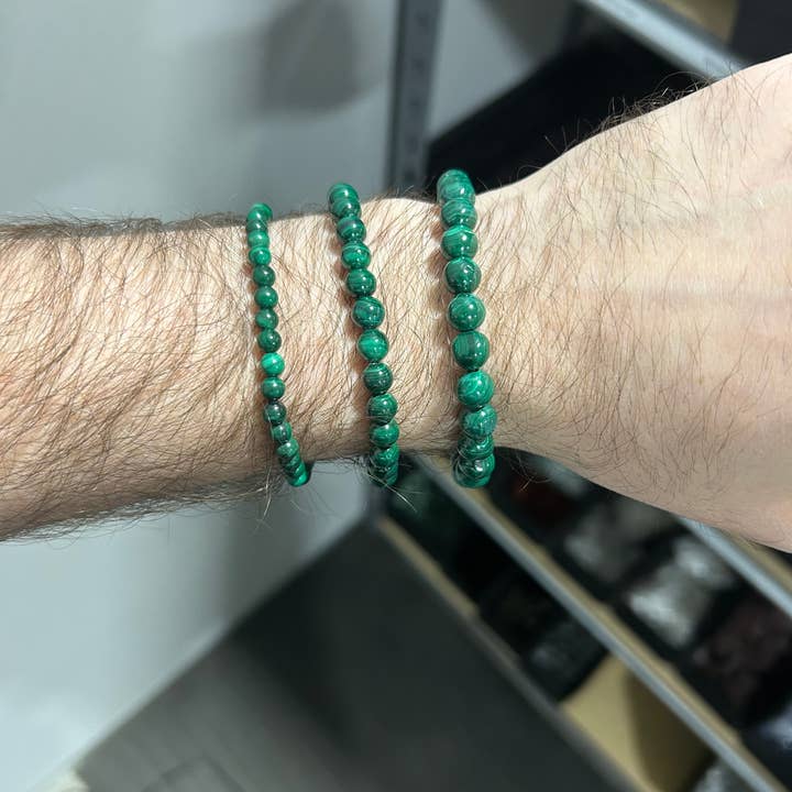 Pebble House - Wholesale Beaded Bracelet - Malachite Bracelet 4mm/6mm/8mm - Crystals & Stones6