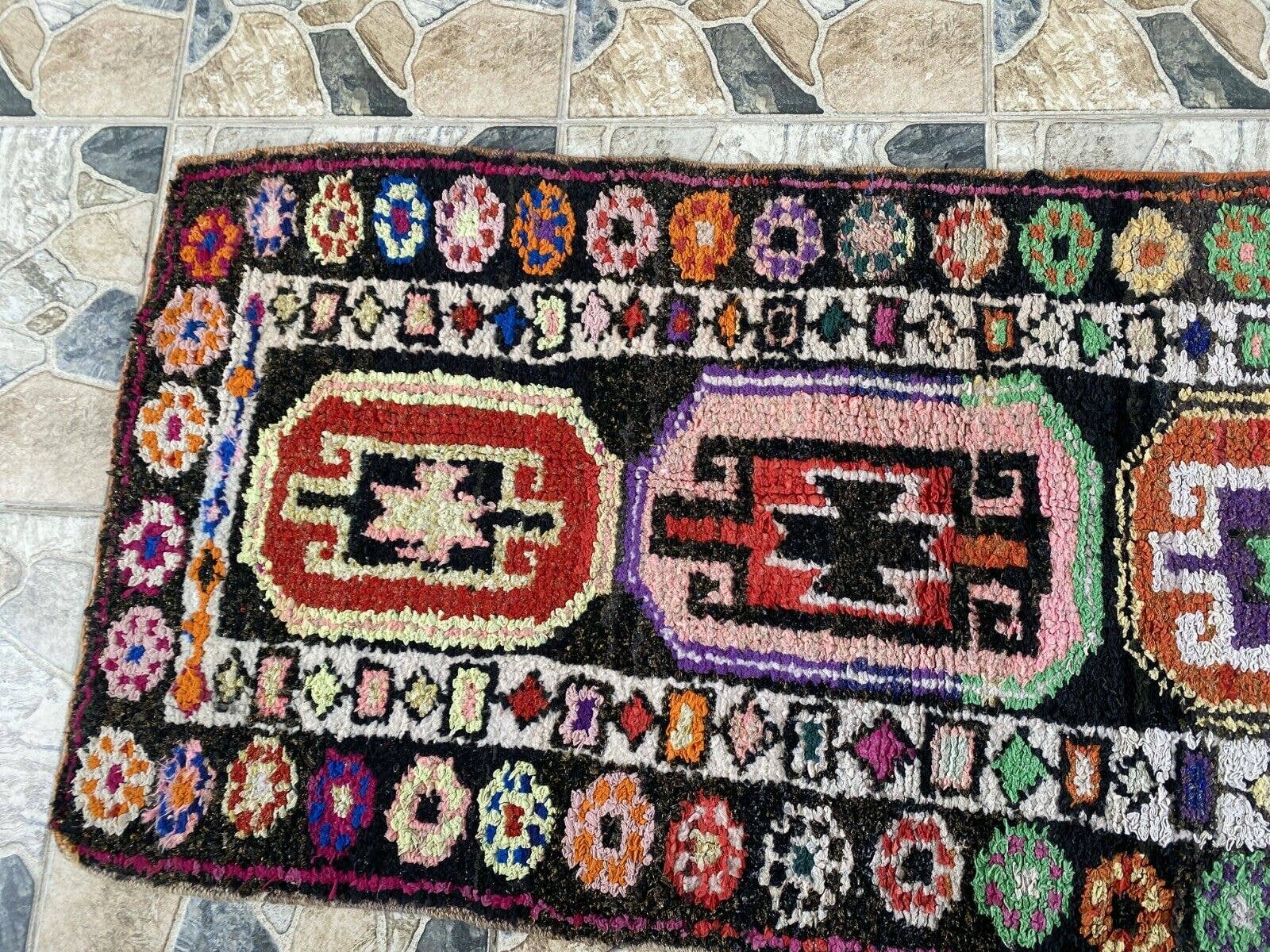 Oushak Rugs - Vente Tapis de couloir - Tapis Vintage Herki Tribal Turc Fait Main en Laine7