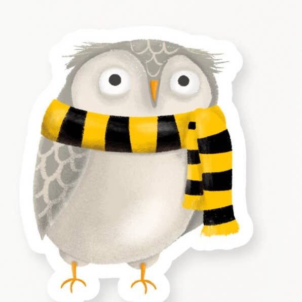 Yellow House Owl Sticker for wholesale by Magical Trio Stickers