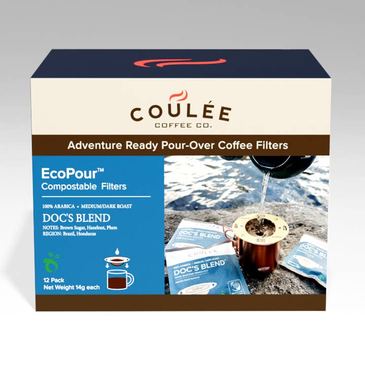 Doc's Blend - Box of 10 Pre-Filled (Paper) EcoPours for wholesale by COULÉE Coffee