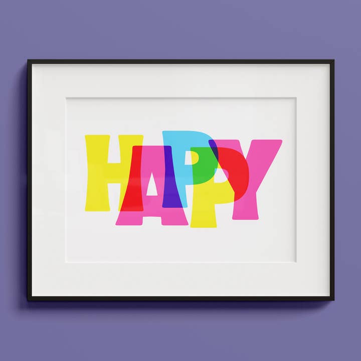 Happy Art Print for wholesale by Hands & Hearts