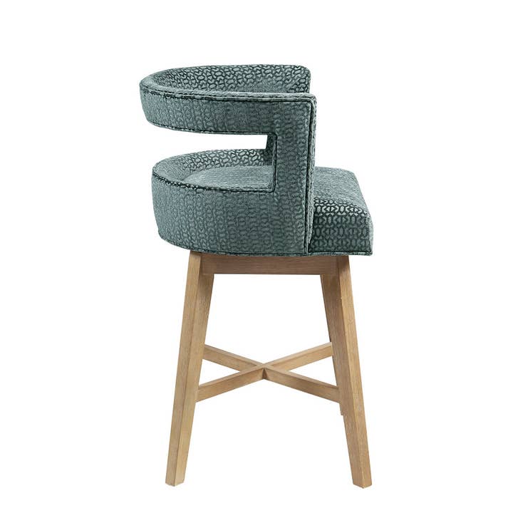 Olliix - Wholesale Stool - Contemporary Open Back Swivel Counter Stool, Teal Blue