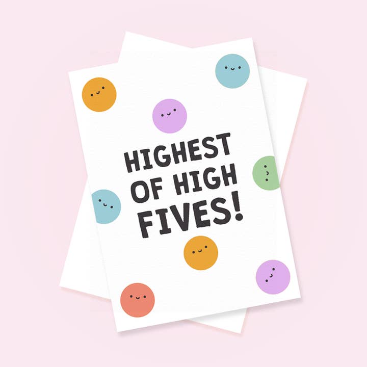 Highest of High Fives Greetings Card for wholesale by Quinn's Pins