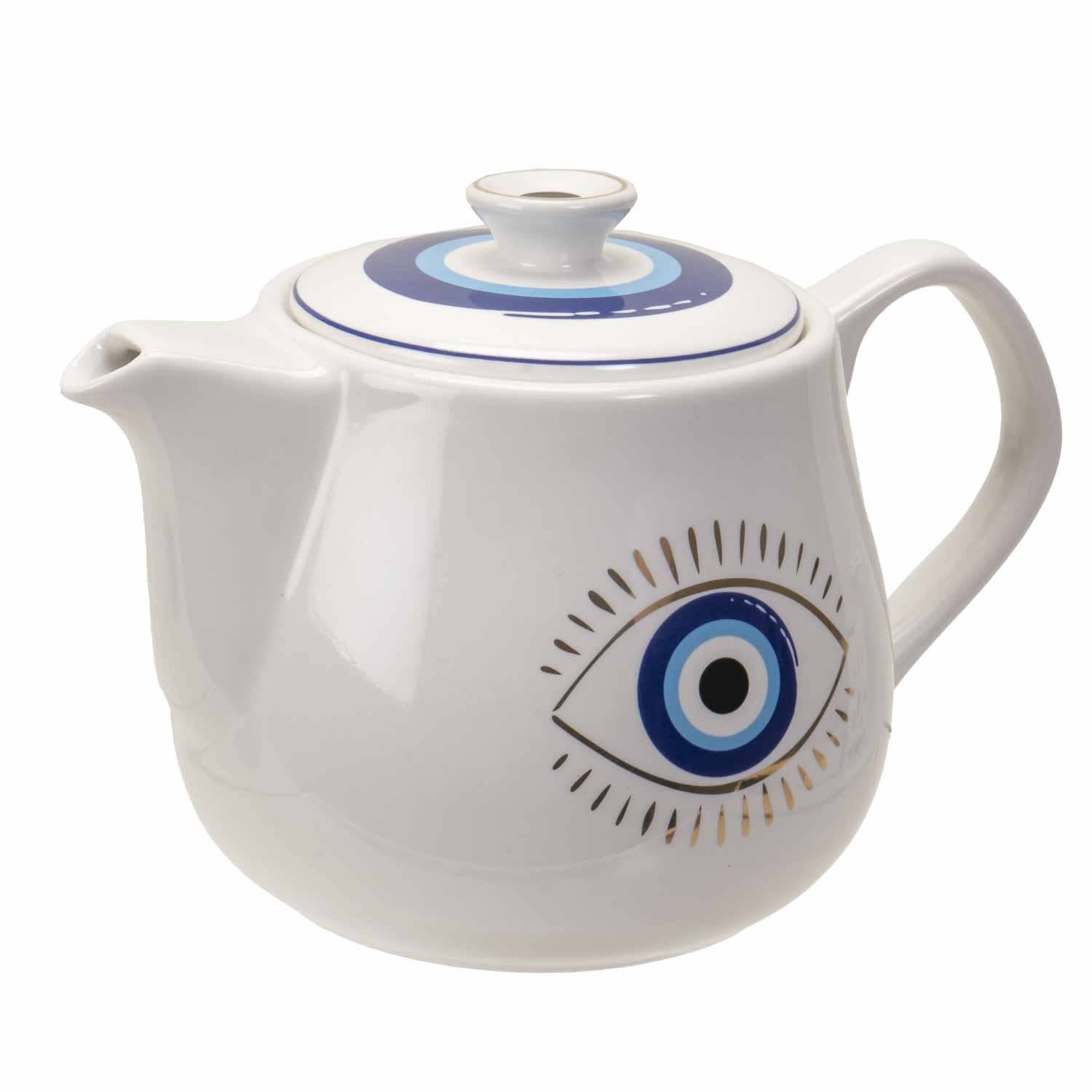 Pacific Trading - Wholesale Tea Pot - All Seeing Eye Teapot with Strainer White4