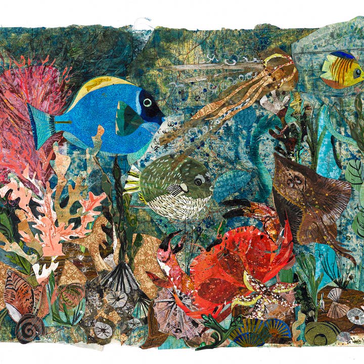 A3 Seabed art print for wholesale by Clare O’Neill Artworks