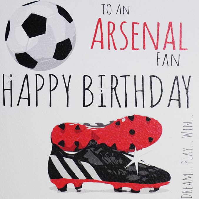White Cotton Cards – wholesale Birthday card – Happy Birthday To An Arsenal Fan (FFP2)2