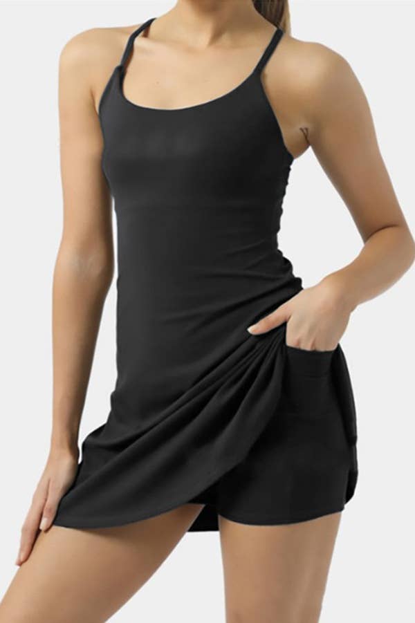 Color 5 - Wholesale Athletic Dress - Women's - Solid color premium active wear work out tennis dress skort 0