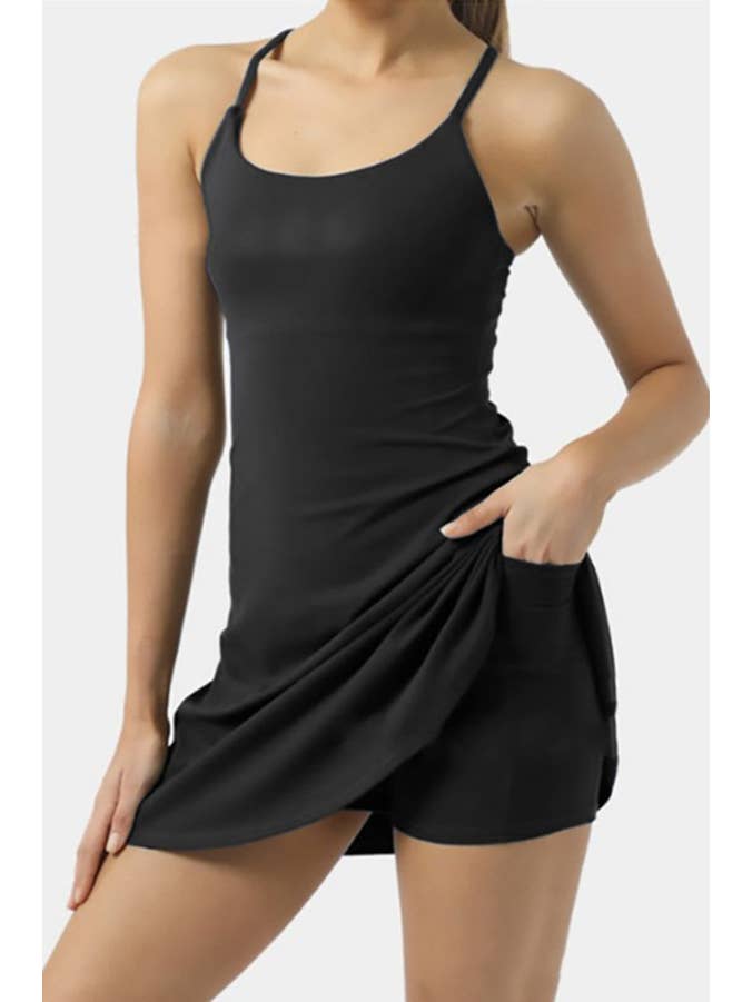 Color 5 - Wholesale Athletic Dress - Women's - Solid color premium active wear work out tennis dress skort