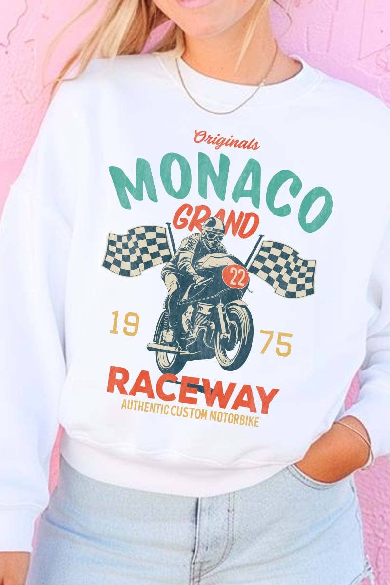 HARANG - Wholesale Graphic Sweatshirt - Women's - M9138-SW MONACO graphic sweatshirts