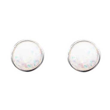 7mm Opaal Stud ER Wit voor wholesale door Fabienne