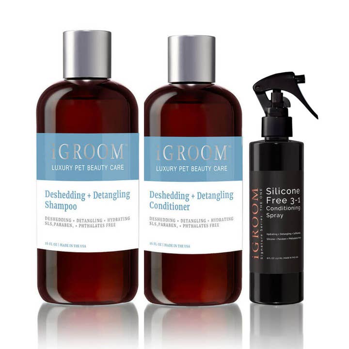 iGroom - Wholesale Pet Shampoo - Dog - Deshedding + Detangle Collection0