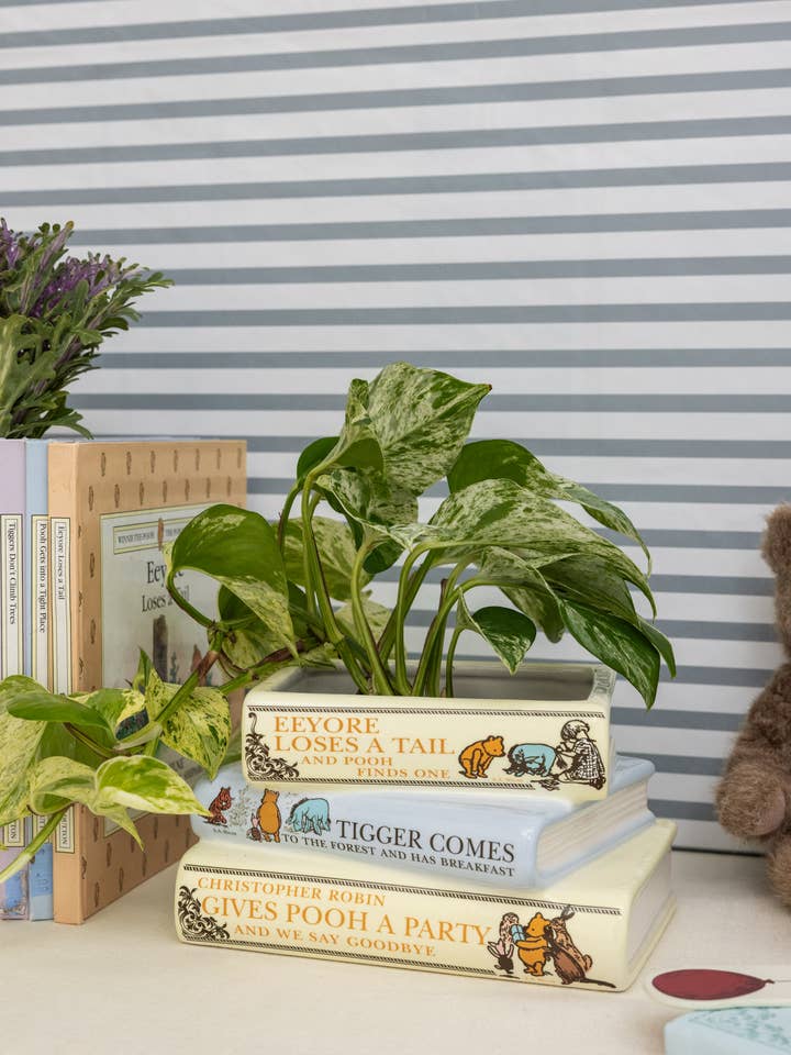 Stacked Book Planter, The House at Pooh Corner for wholesale by Steel Mill and Co.