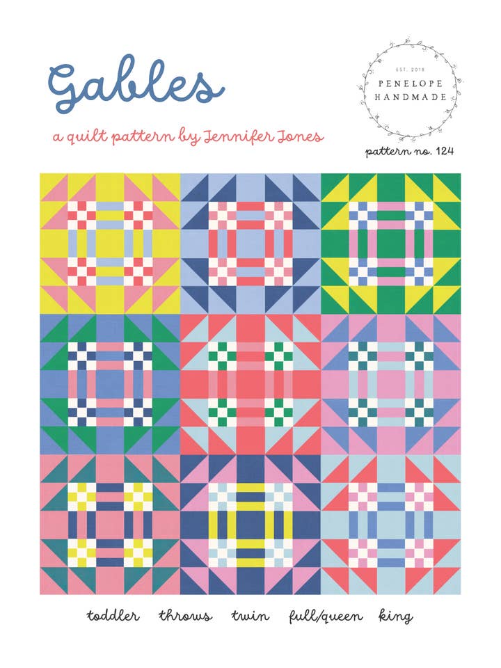 Gables Quilt Pattern  |   Paper Version for wholesale by Penelope Handmade