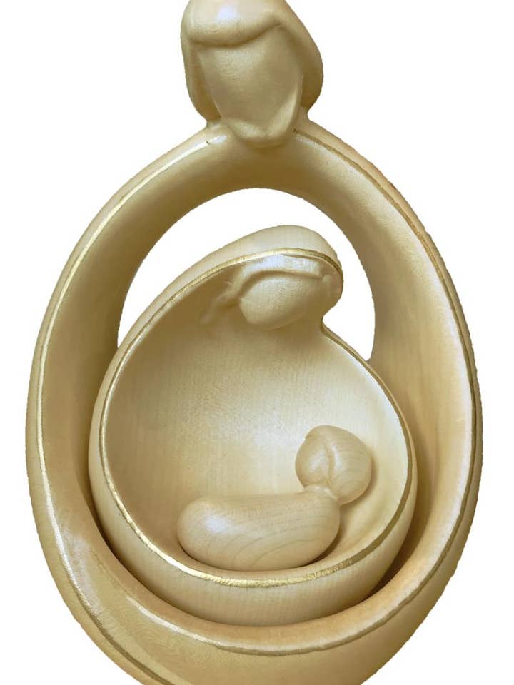 Modern julkrubba i trä med Heliga Familjen krubba 7496 för wholesale av Dolfi