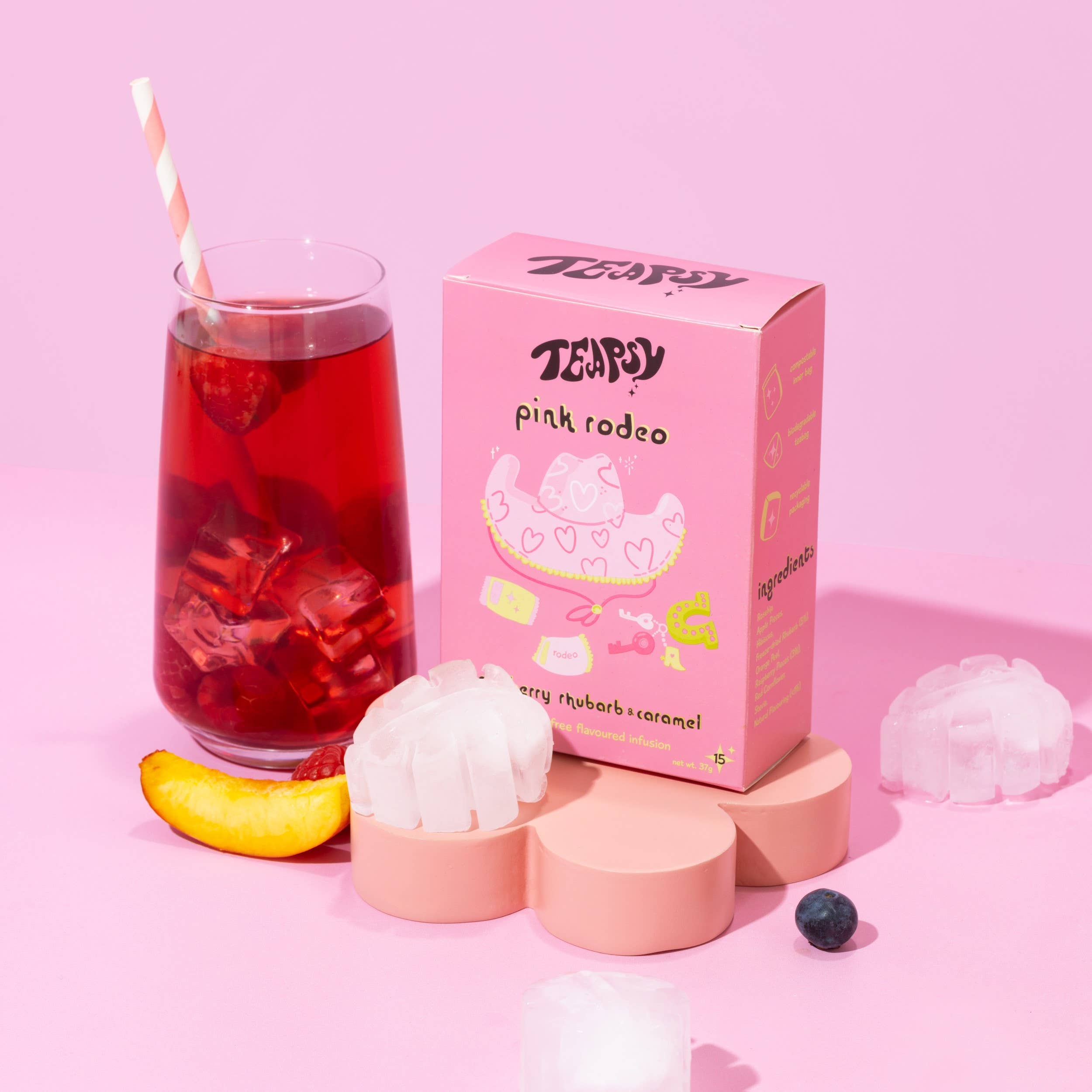 Teapsy – wholesale Tea bags – Caramel Rhubarb & Raspberry Tea - Pink Rodeo2