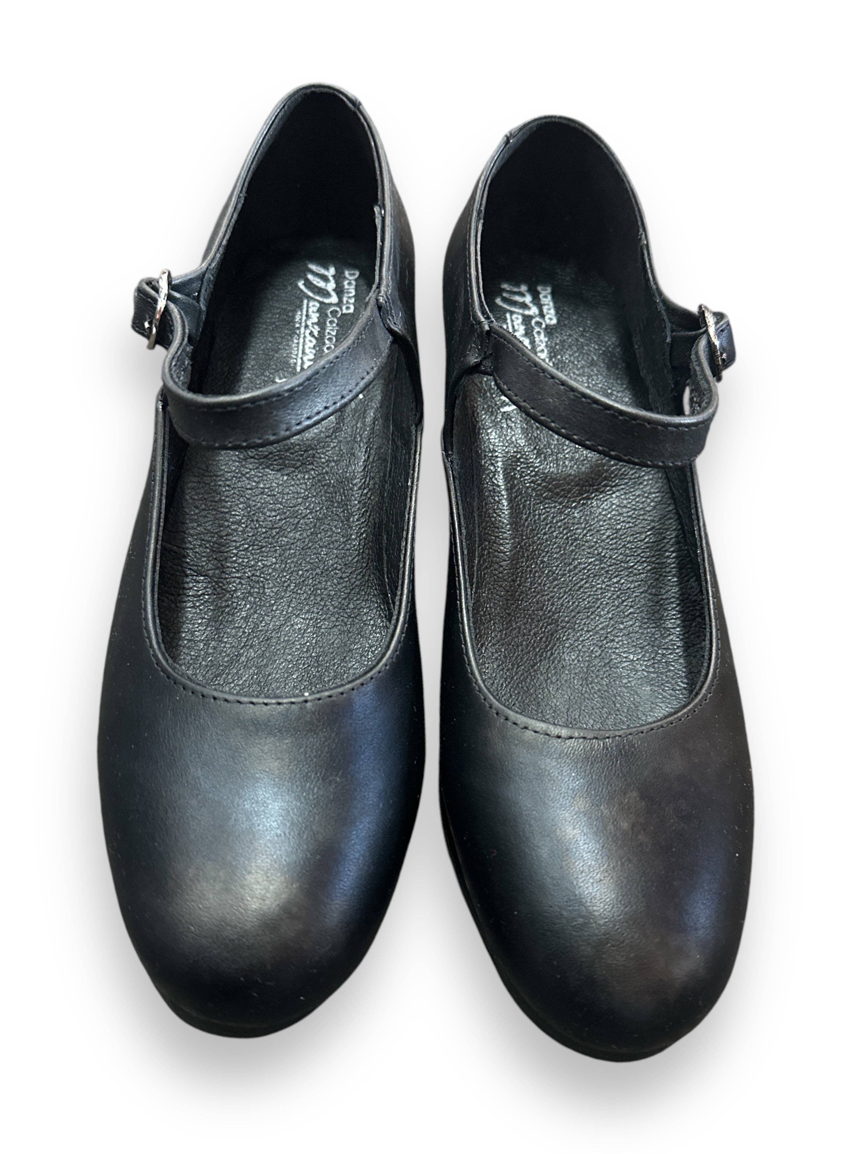 Cielito Lindo – wholesale Dansskor – dam – Folklorico svarta skor med spikar Manzano3