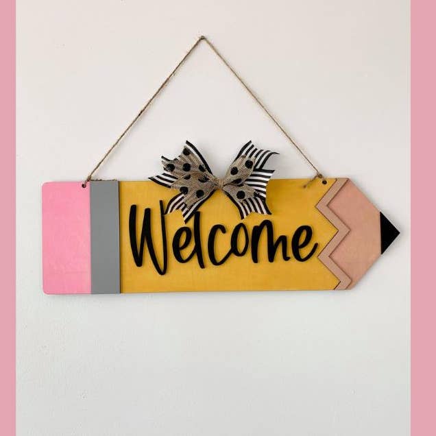 Personalized Pencil Welcome Sign DIY Craft Kit for wholesale by Denton Cove